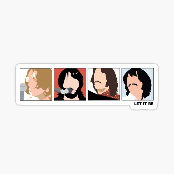 Let It Be Cover Beatles Members Drawing Sticker