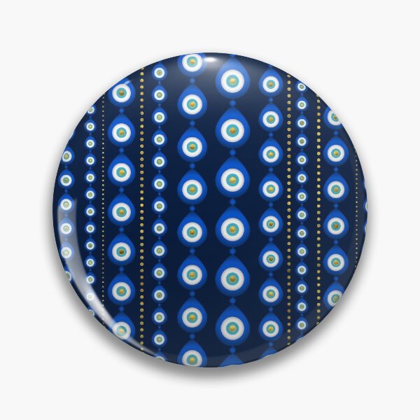 Item preview, Evil Eye pattern - dark blue with golden accents designed and sold by k9printart.