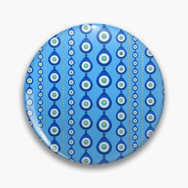 Item preview, Evil Eye pattern - sky blue with golden accents designed and sold by k9printart.