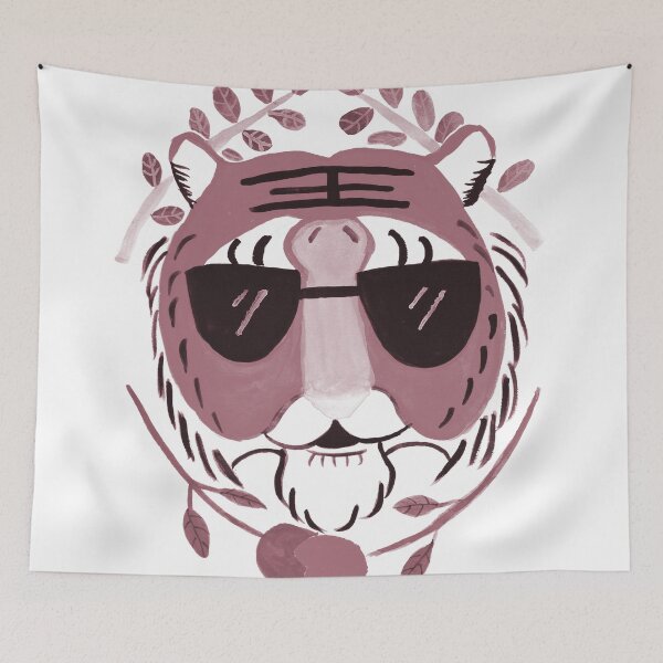 Item preview, Tigerhead and flowers (faded red) designed and sold by LiceaGand.