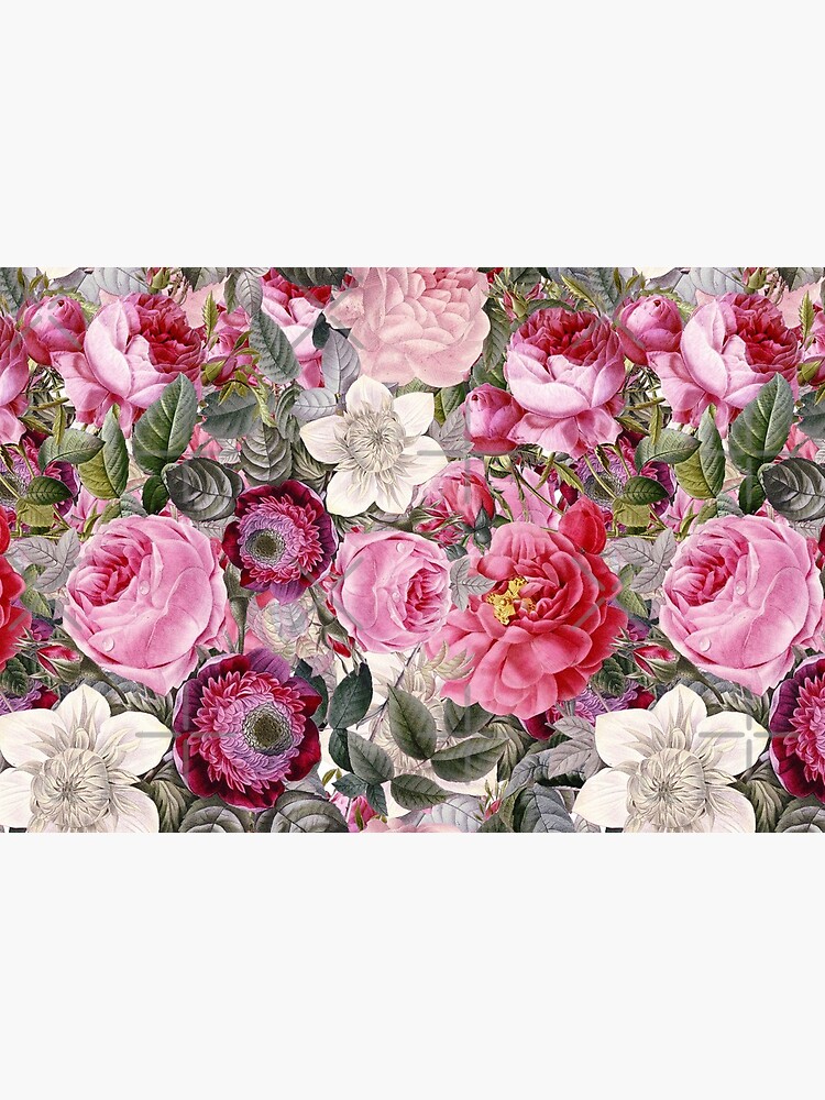 Vintage Pink Floral Pattern by UtArt