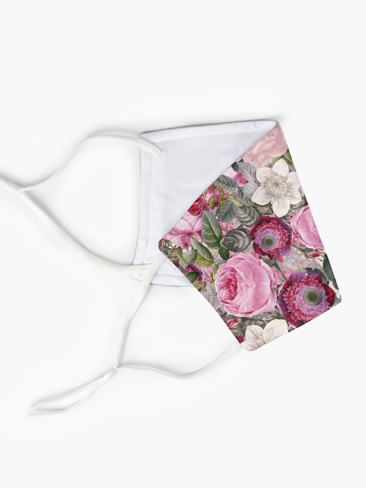 Alternate view of Vintage Pink Floral Pattern Mask