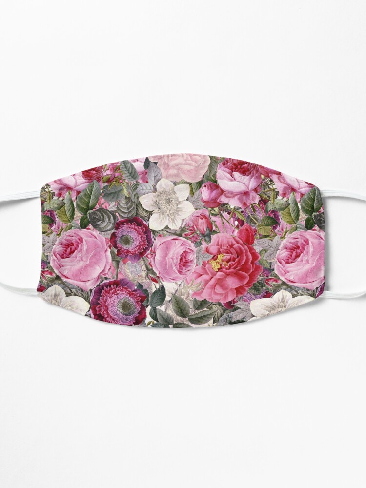 Alternate view of Vintage Pink Floral Pattern Mask