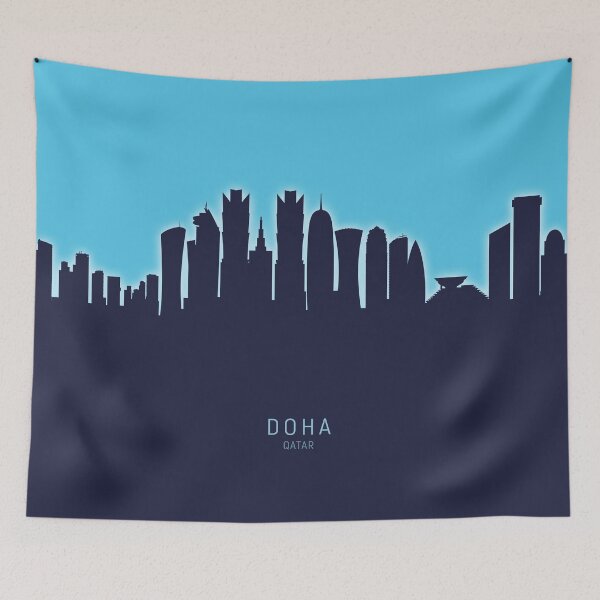 Item preview, Doha Qatar Skyline designed and sold by ArtPrints.