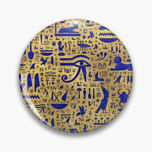 Item preview, Egyptian hieroglyphic Lapis Lazuli and Gold designed and sold by k9printart.