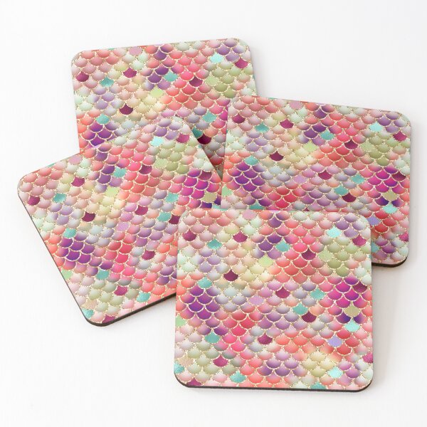 Item preview, Multicolor Mermaid Tail Scales with Gold Glitter and Rainbow Pattern designed and sold by digitalvintage.