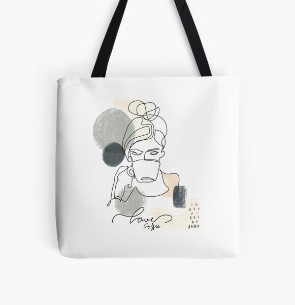 One Lina Art , Coffee Allover-Print Tote Bag