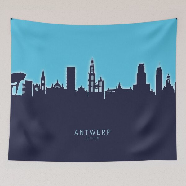 Item preview, Antwerp Belgium Skyline designed and sold by ArtPrints.