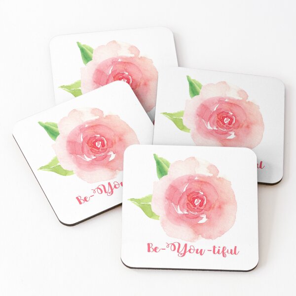 Item preview, Be-You-tiful pink watercolor rose designed and sold by ApricotBlossom.