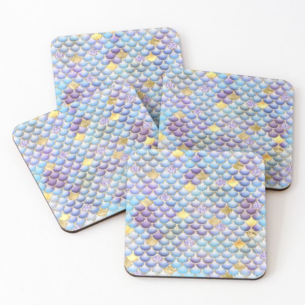 Item preview, Multicolor Mermaid Tail Scales with Gold Glitter and Rainbow Pattern designed and sold by digitalvintage.