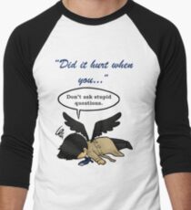 Did it hurt when you fell from Heaven? Men's Baseball ¾ T-Shirt