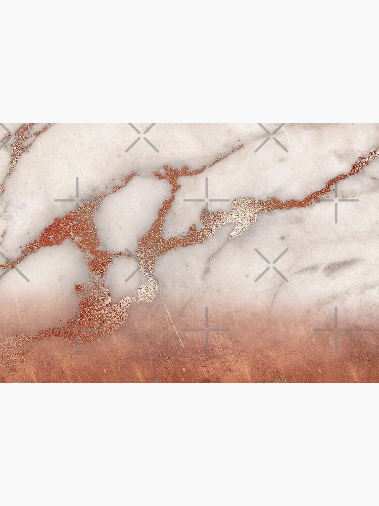 Copper Bronze Metal Foil Sparkle Faux Marble by MysticMarble