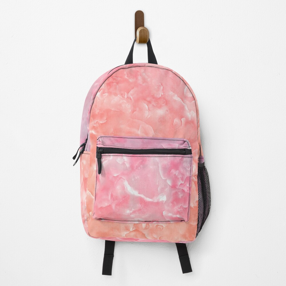 Rose Gold Blush Agate Marble Geode Gem Backpack