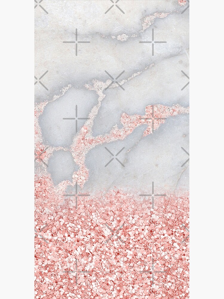 Rosegold Glitter Pink Sparkle Faux Marble by MysticMarble