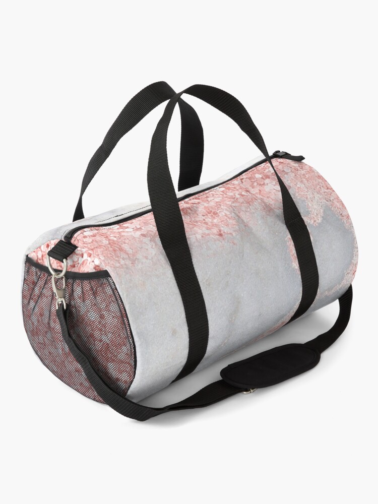 Alternate view of Rosegold Glitter Pink Sparkle Faux Marble Duffle Bag