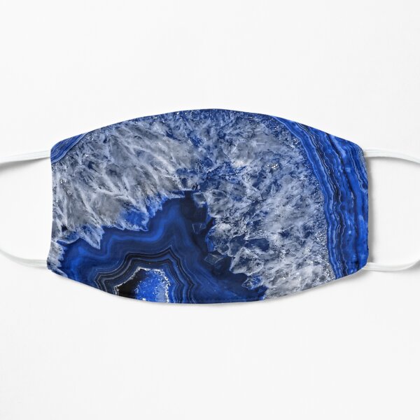 Ocean Blue Agate Mineral Gemstone Flat Mask