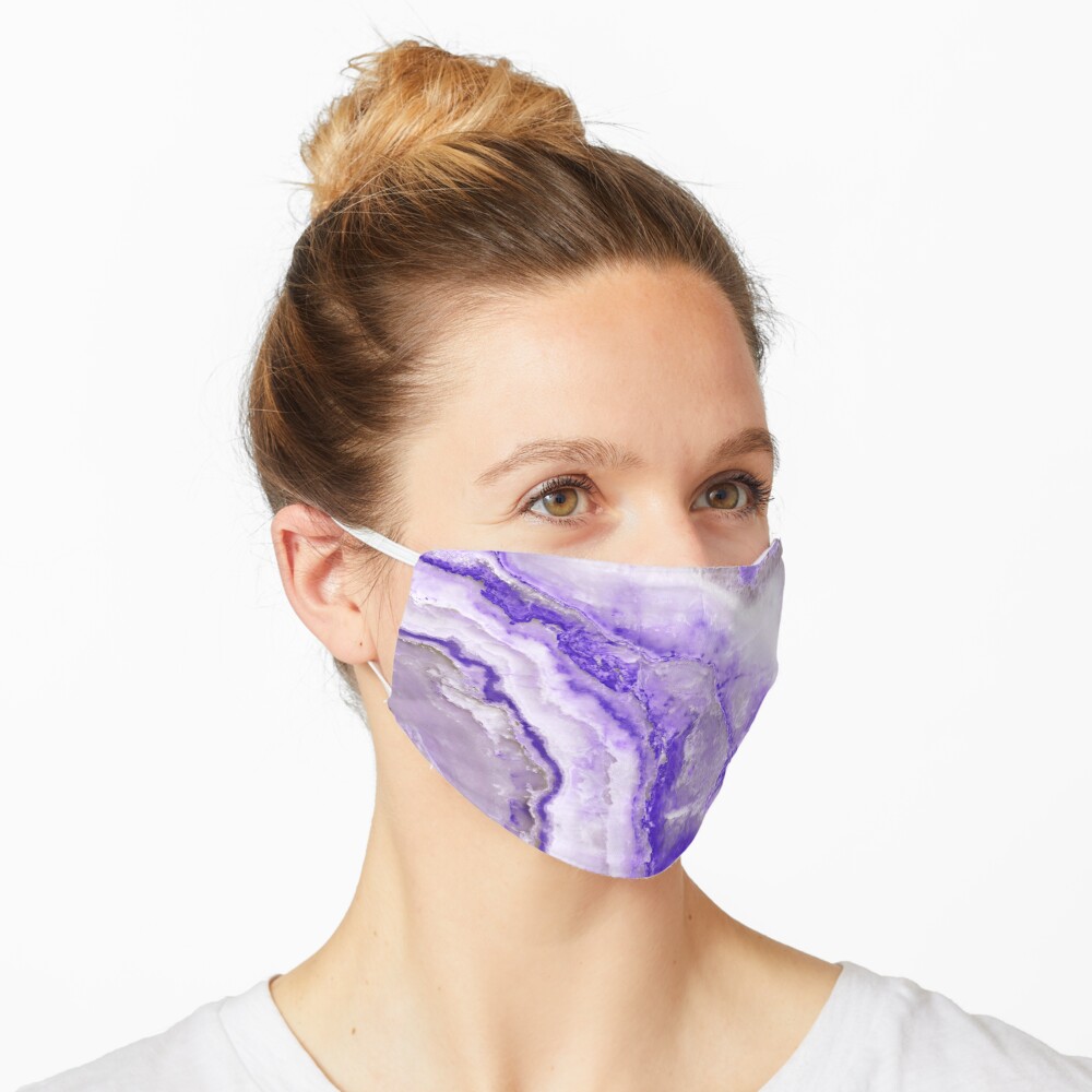 Ultraviolet and Gray Agate Mineral Gemstone Mask