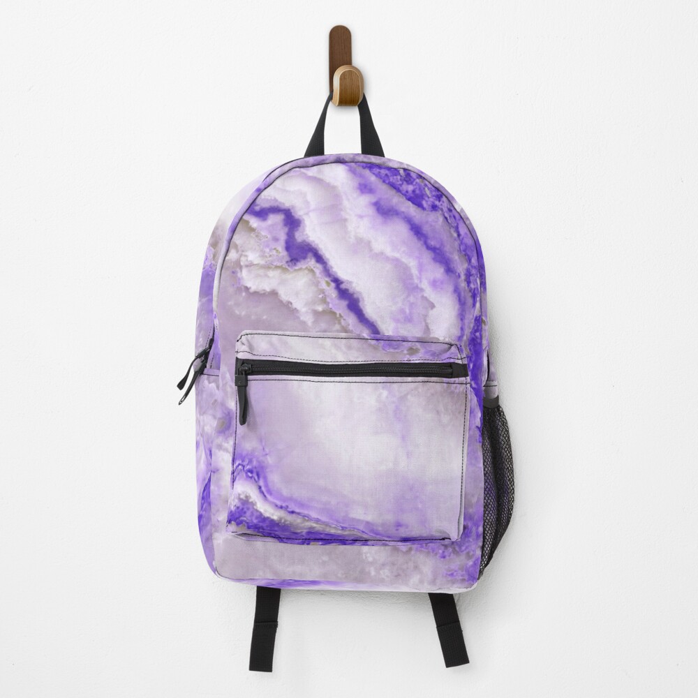 Ultraviolet and Gray Agate Mineral Gemstone Backpack