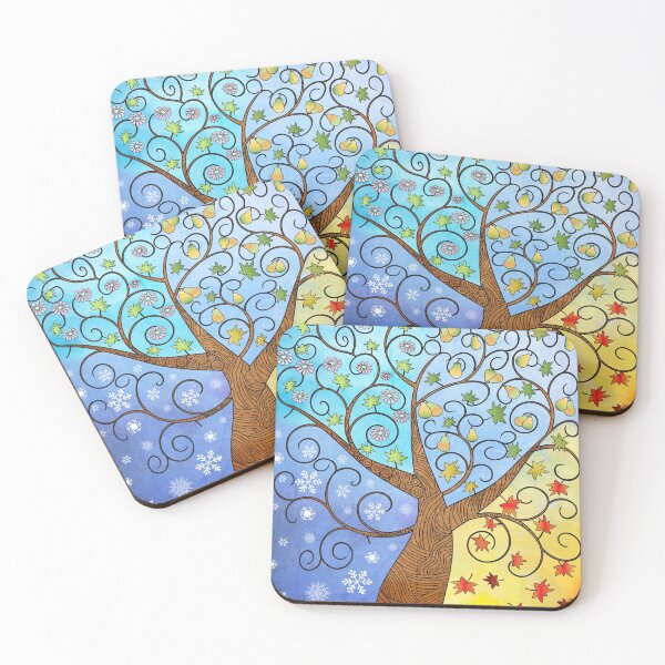 Item preview, Changing Seasons Colourful Tree  designed and sold by GrayHareCards.