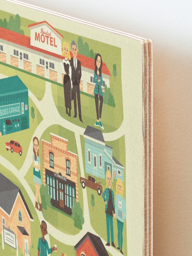 Alternate view of Town map Mounted Print