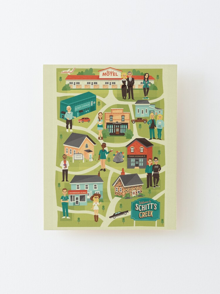 Alternate view of Town map Mounted Print