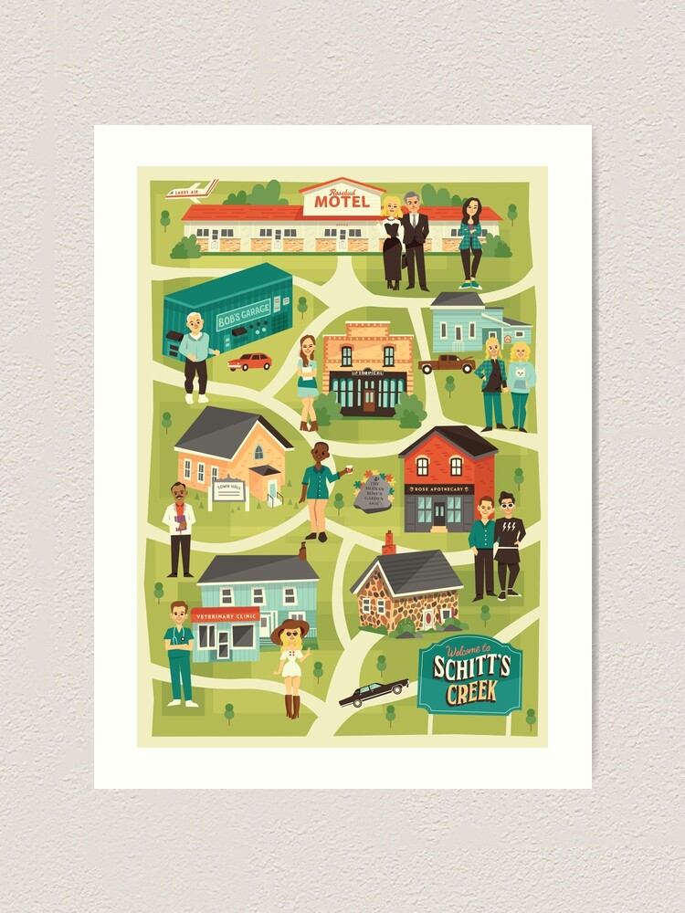 Alternate view of Town map Art Print