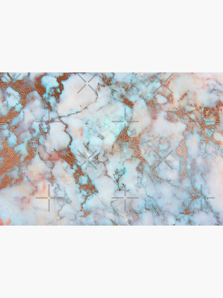 Copper Veins on light blue marble by MysticMarble