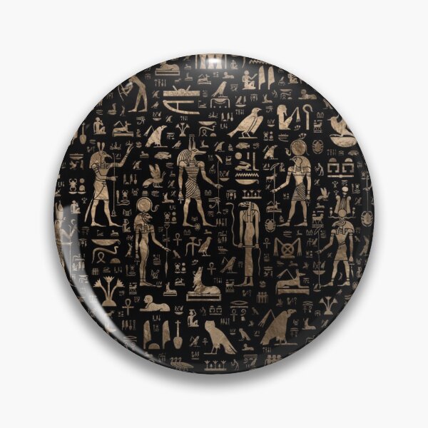 Item preview, Ancient Egyptian Gods and hieroglyphs - Black and gold  designed and sold by k9printart.
