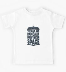 Totally And Radically Driving In Space Kids Tee
