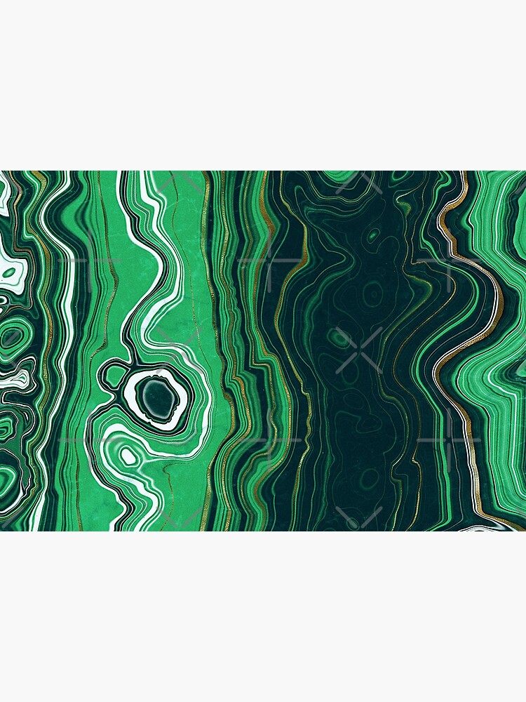 Malachite Green Marble with Gold Veins VI by MysticMarble