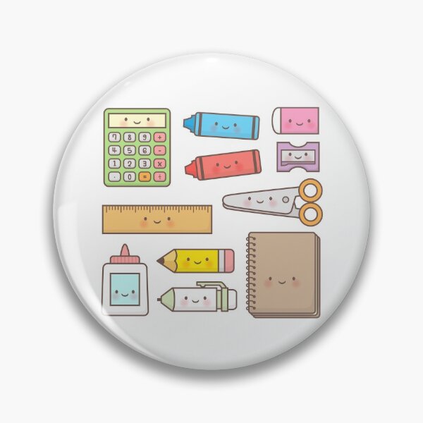 Item preview, Kawaii Back to School Supplies Doodle Pattern designed and sold by rustydoodle.