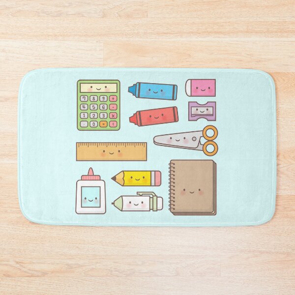 Item preview, Kawaii Back to School Supplies Doodle Pattern designed and sold by rustydoodle.