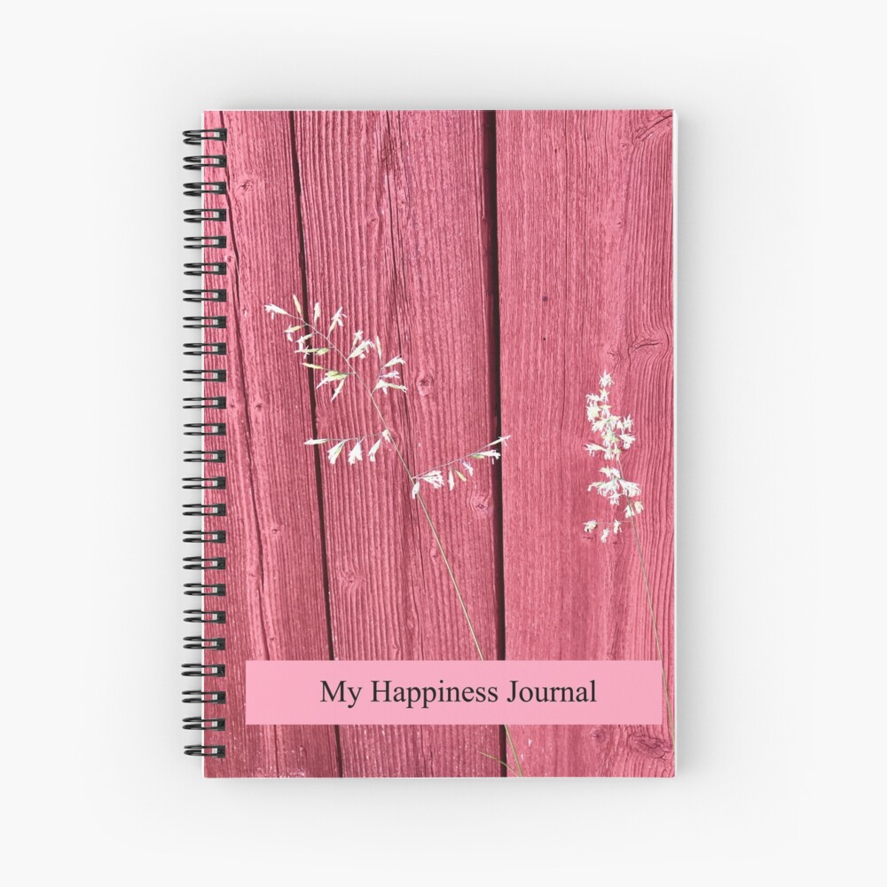 Happiness Journal Red Wall Spiral Notebook