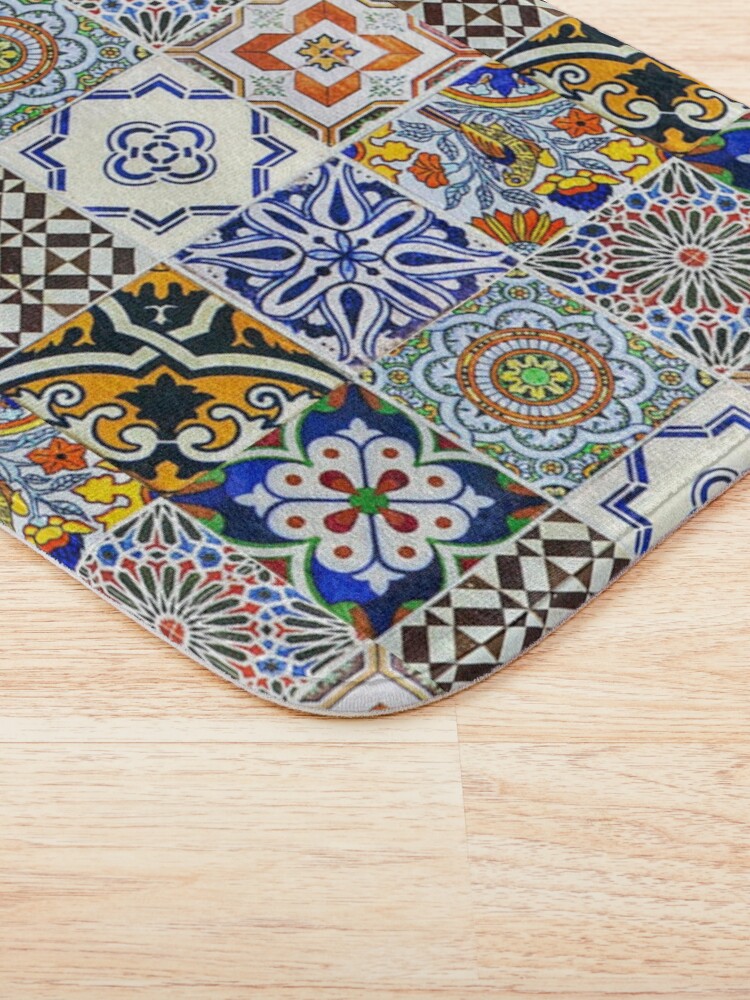 "Colorful Portuguese Tile" Bath Mat for Sale by mattpanta Redbubble
