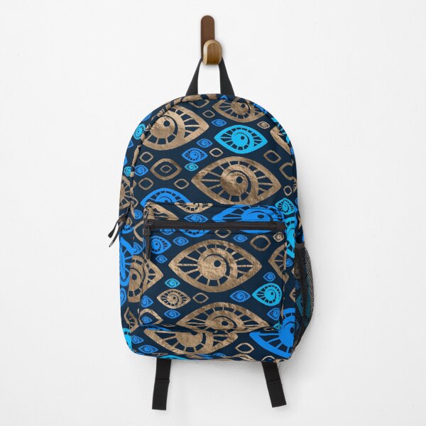 Item preview, Greek Evil Eye pattern Blues and Gold #1 designed and sold by Nartissima.