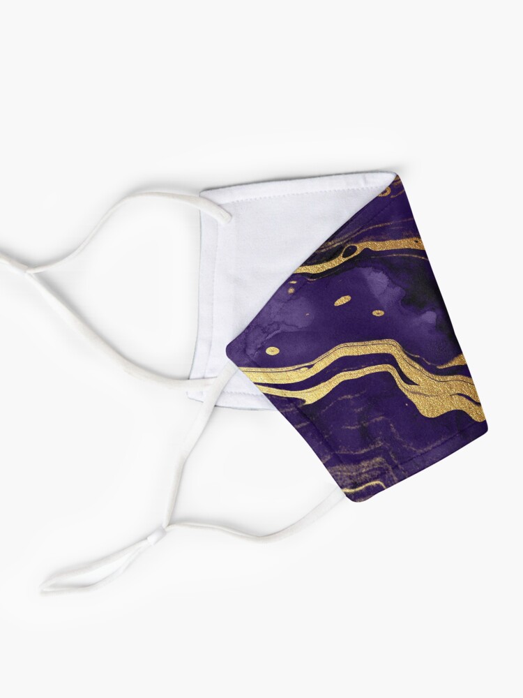Alternate view of Dark Purple Ink Marble Texture with Gold Veins Mask