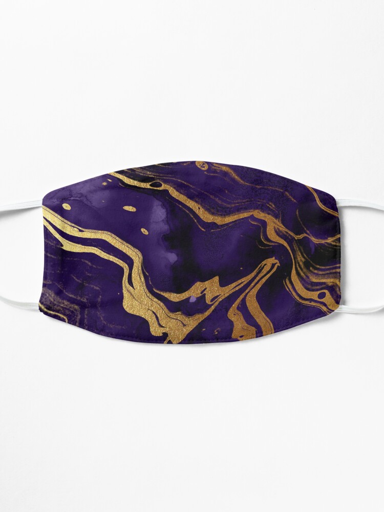 Alternate view of Dark Purple Ink Marble Texture with Gold Veins Mask
