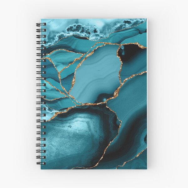 Item preview, Teal And Gold Faux Marble Landscape Waves designed and sold by MysticMarble.