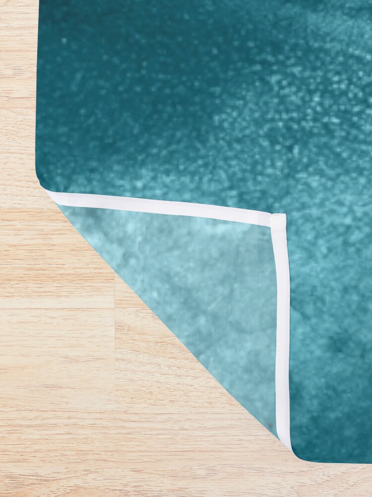 Alternate view of Teal And Gold Marble Landscape Waves Shower Curtain