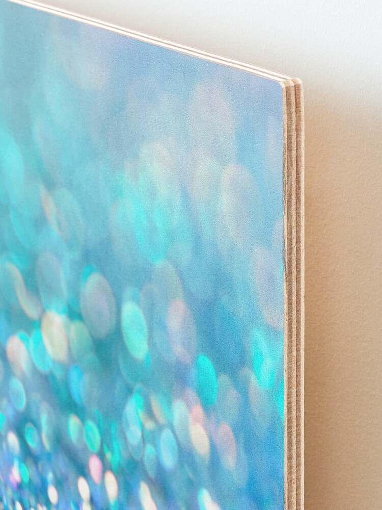Alternate view of Mermaid Ocean Blue Blush Glitter Mounted Print