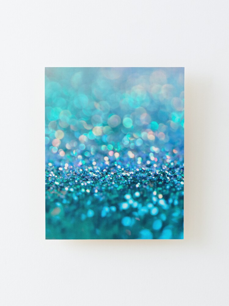 Alternate view of Mermaid Ocean Blue Blush Glitter Mounted Print