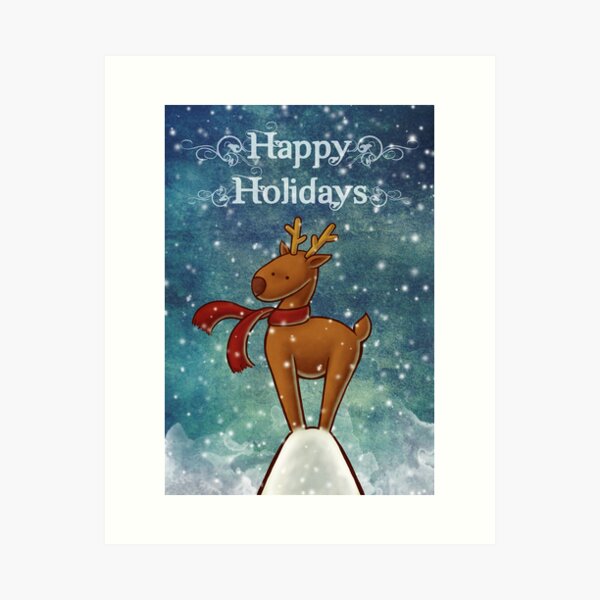 Holiday Reindeer Art Print