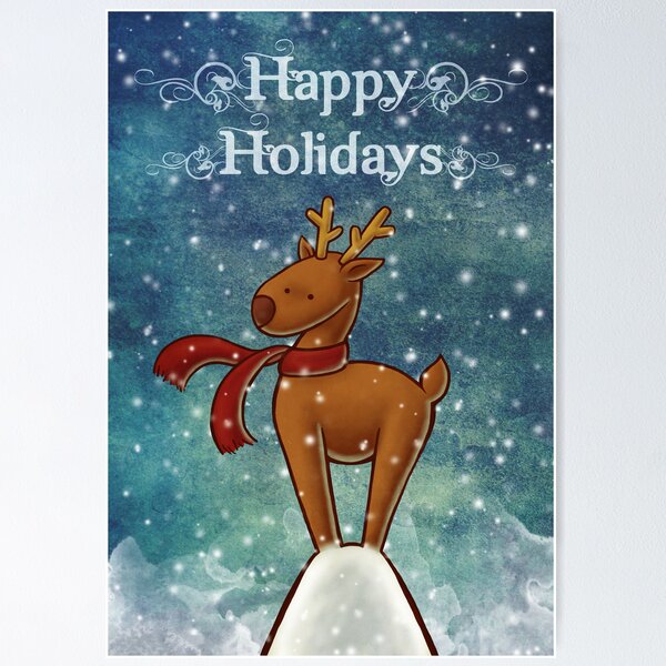 Holiday Reindeer Poster