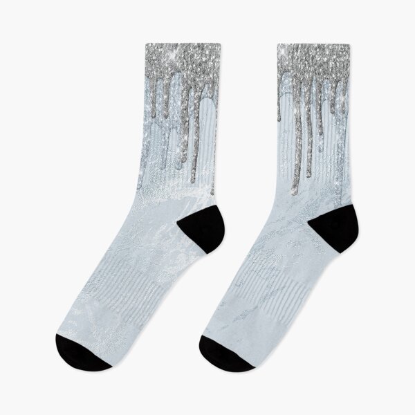 Item preview, Silver Ice Glitter Rain on Faux Marble designed and sold by MysticMarble.