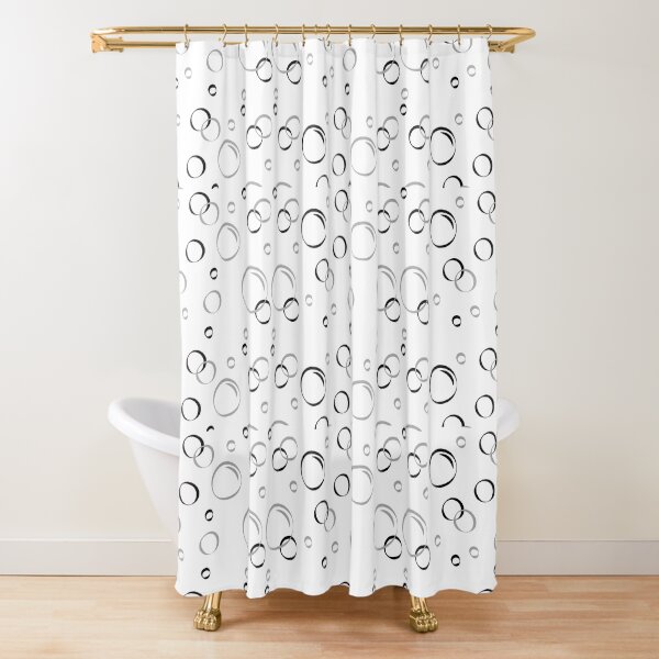 Black and Gray Bubble Pattern Design Shower Curtain
