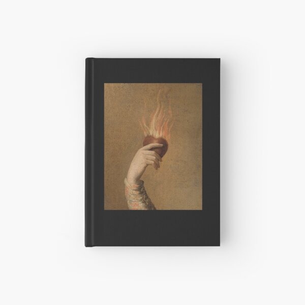 Heart in flames painting detail Hardcover Journal