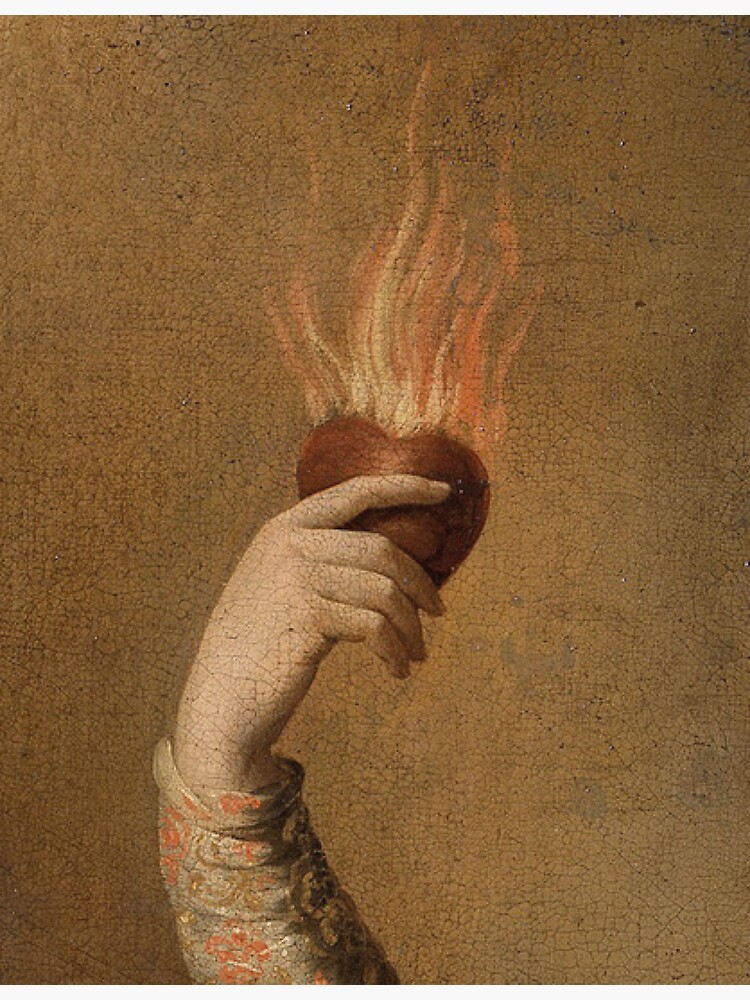 Thumbnail 3 von 3, Sticker, Herz in Flammen Malerei Detail designt und verkauft von ocd-dot.