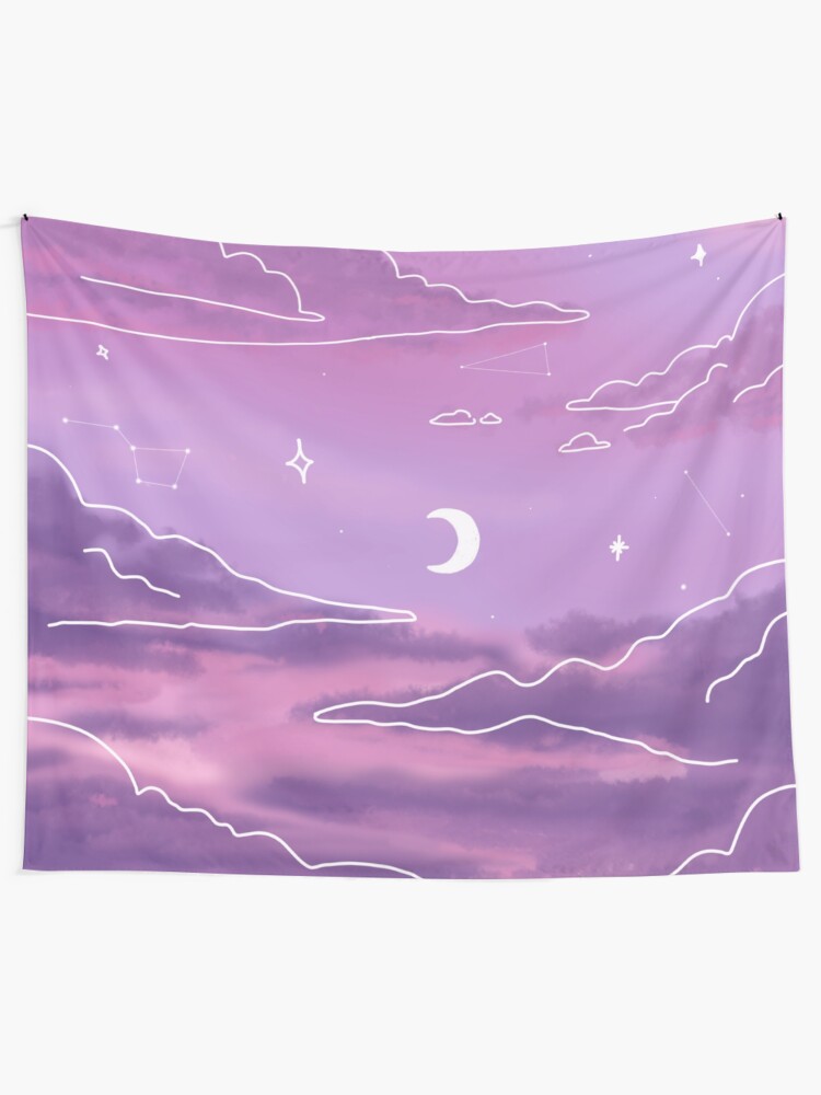 Alternate view of Purple Sunset View Tapestry