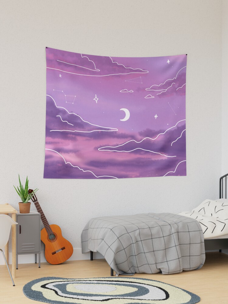 Purple Sunset View Tapestry