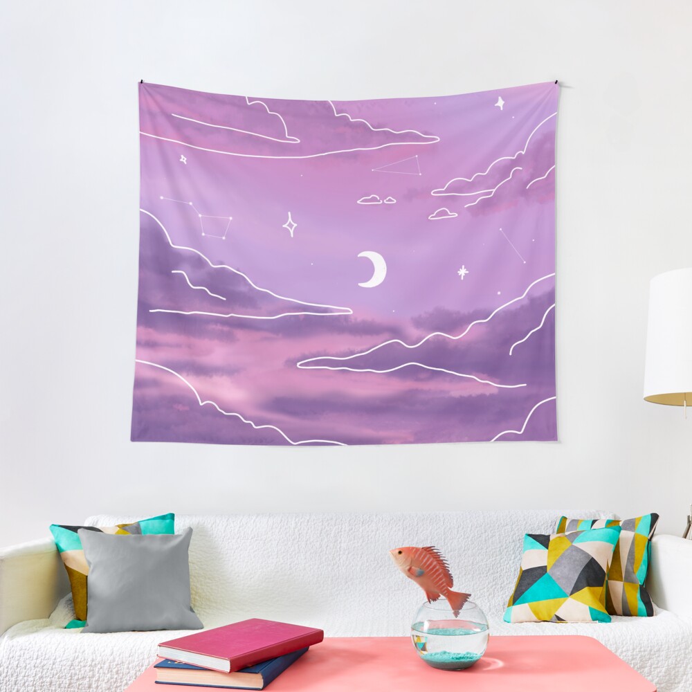 Purple Sunset View Tapestry